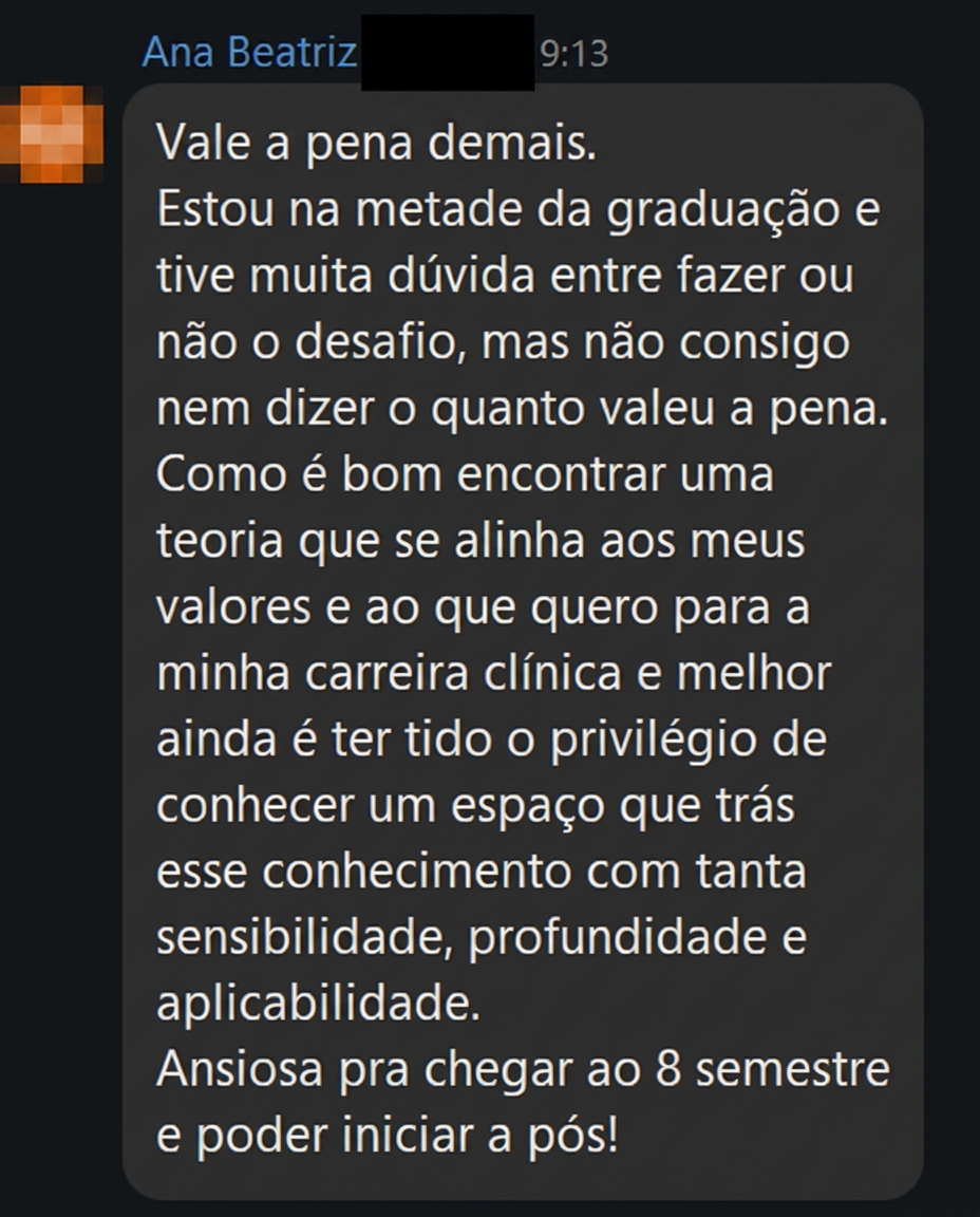 Depoimento de Ana Beatriz sobre o Desafio