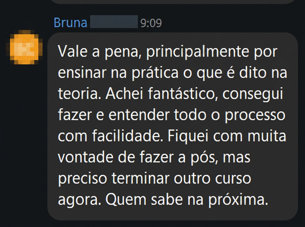 Depoimento de Bruna sobre o Desafio