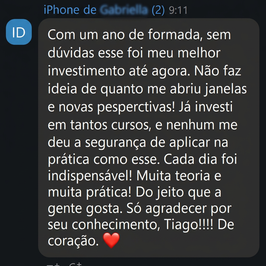 Depoimento de Gabriella sobre o Desafio